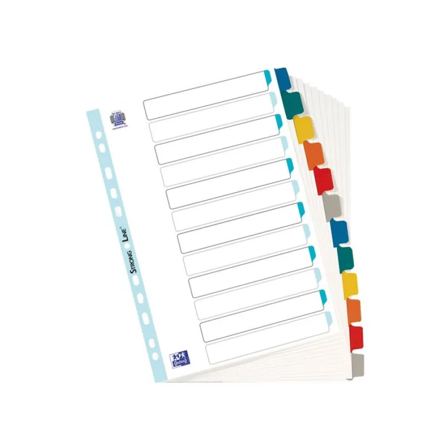 Oxford StrongLine - Intercalaire 12 positions - A4 - carte blanche