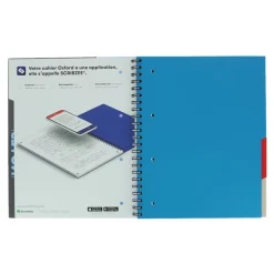 Oxford Student Multinotes - Cahier à spirales A4+ - 160 pages - feuilles perforées détachables - grands carreaux (Seyes)
