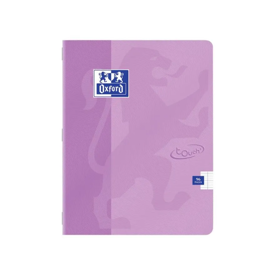 Oxford Touch - Cahier 17 x 22 cm - 96 pages - grands carreaux (seyès) - disponible dans différentes couleurs