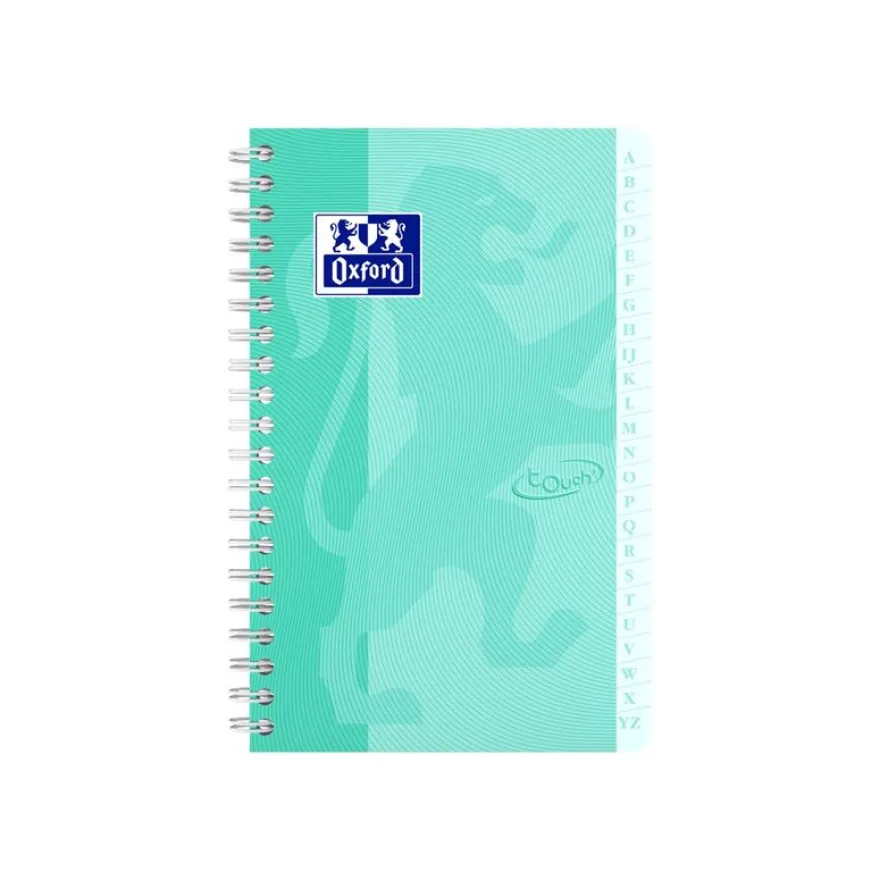 Oxford Touch - Répertoire à spirale 11 x 17 cm - 100 pages - petits carreaux (5x5 mm) - disponible dans différentes couleurs