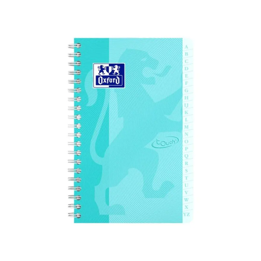 Oxford Touch - Répertoire à spirale 11 x 17 cm - 100 pages - petits carreaux (5x5 mm) - disponible dans différentes couleurs