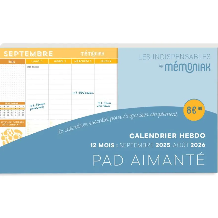 Pad aimanté hebdomadaire 2025-2026