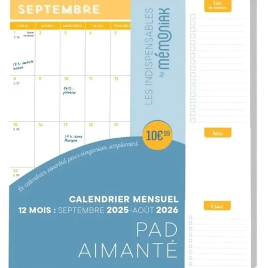 Pad aimanté mensuel 2025-2026