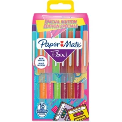 Paper Mate Flair Retro Wave - Pack de 16 feutres pointe moyenne - couleurs assorties - différents modèles disponibles