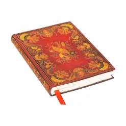 Paperblanks Flexis Fiammetta - Journal - 175 x 225 mm - 88 feuilles / 176 pages - ligné - Baroque - couverture rouge - papier