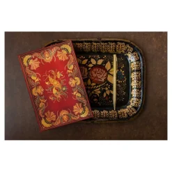 Paperblanks Flexis Fiammetta - Journal - 120 x 175 mm - 88 feuilles / 176 pages - ligné - Baroque - couverture rouge - papier