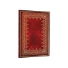 PAPERBLANKS FLEXIS OLD LEATHER - Carnet flexi couverture souple - midi 120 x 175 mm - 176 pages lignées - Feuille d’or rouge foiled