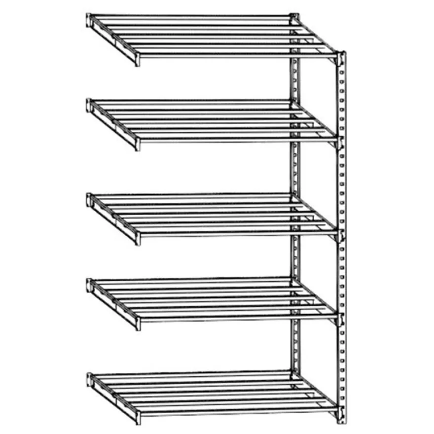 Paperflow Rang'Eco - Rack à étagère double accès - élément suivant 5 niveaux - 100 x 200 x 68 cm