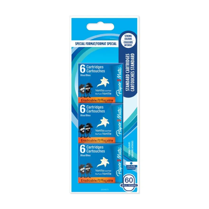 Papermate - 60 cartouches d'encre pour stylo plume - bleu