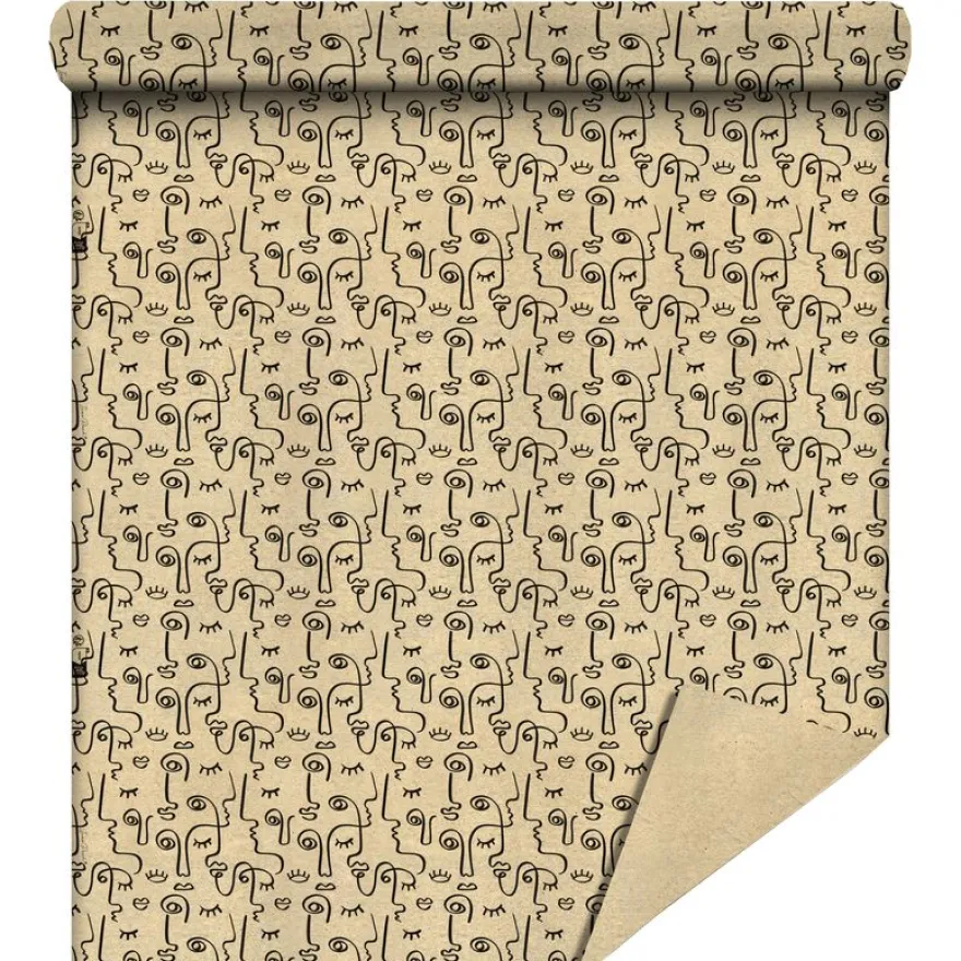 Papier cadeau kraft recyclée lisse Facing noir - 70 cm x 50 m