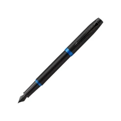 Parker IM Essential Vibrant Rings - Stylo plume noir/bleu - pointe fine