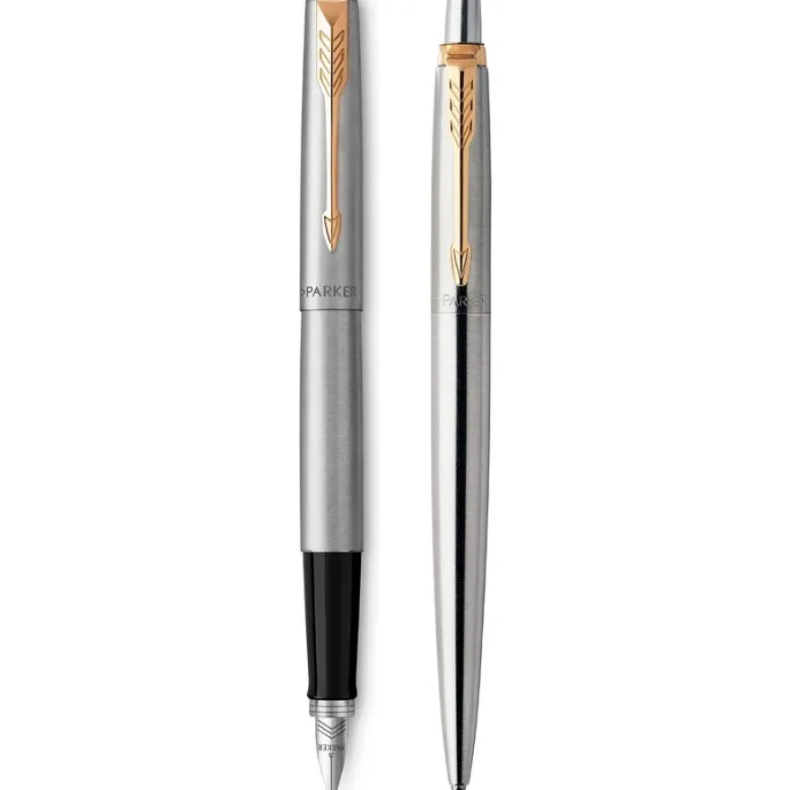 Parker Jotter - Coffret stylo plume et stylo à bille doré - pointe moyenne