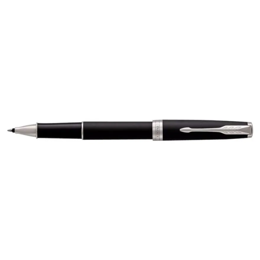 Parker Sonnet - Roller noir mat laqué - pointe fine