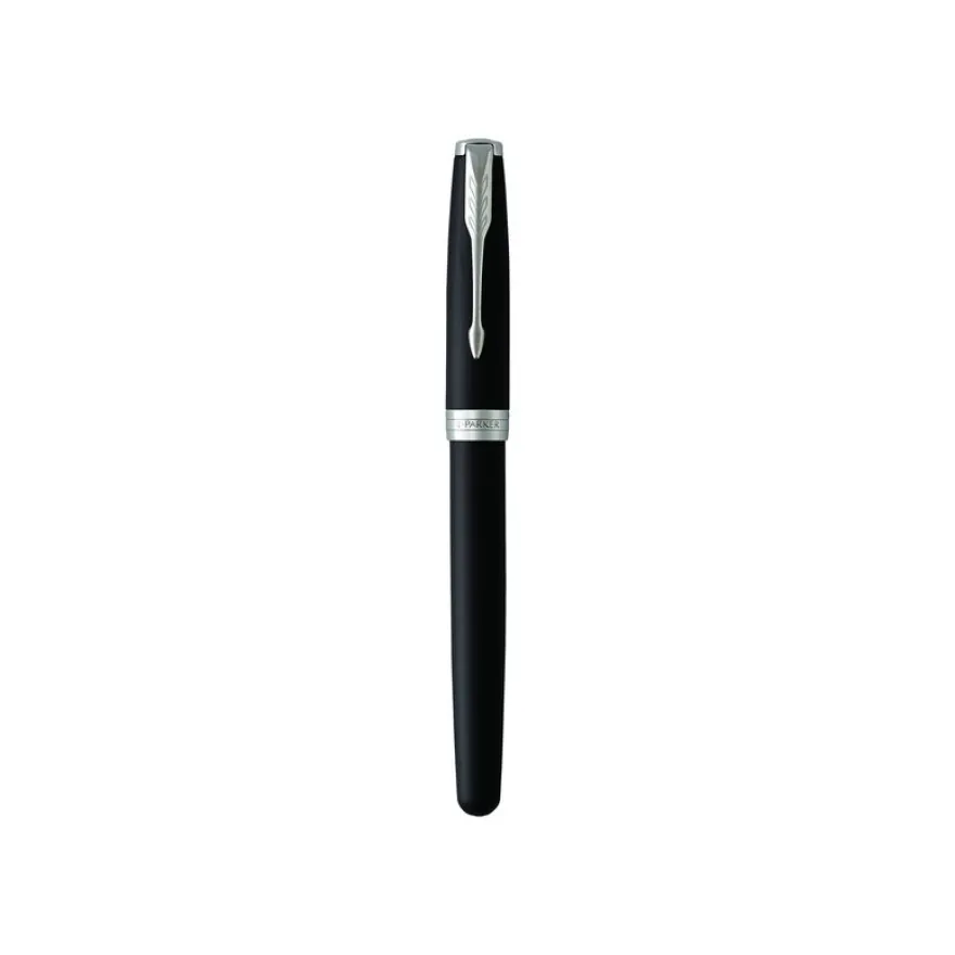 Parker Sonnet - Roller noir mat laqué - pointe fine