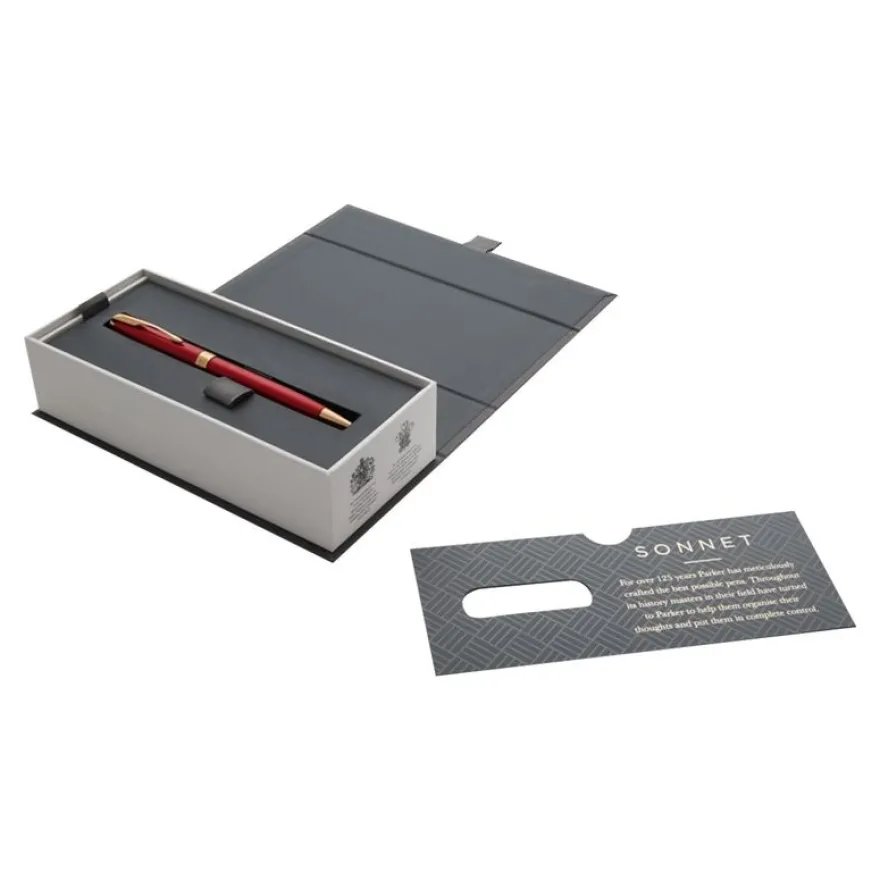 Parker Sonnet - Stylo à bille rouge laqué - encre noire