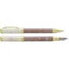 Parure bille + plume ENZO VARINI "Celestial" coloris marron & beige