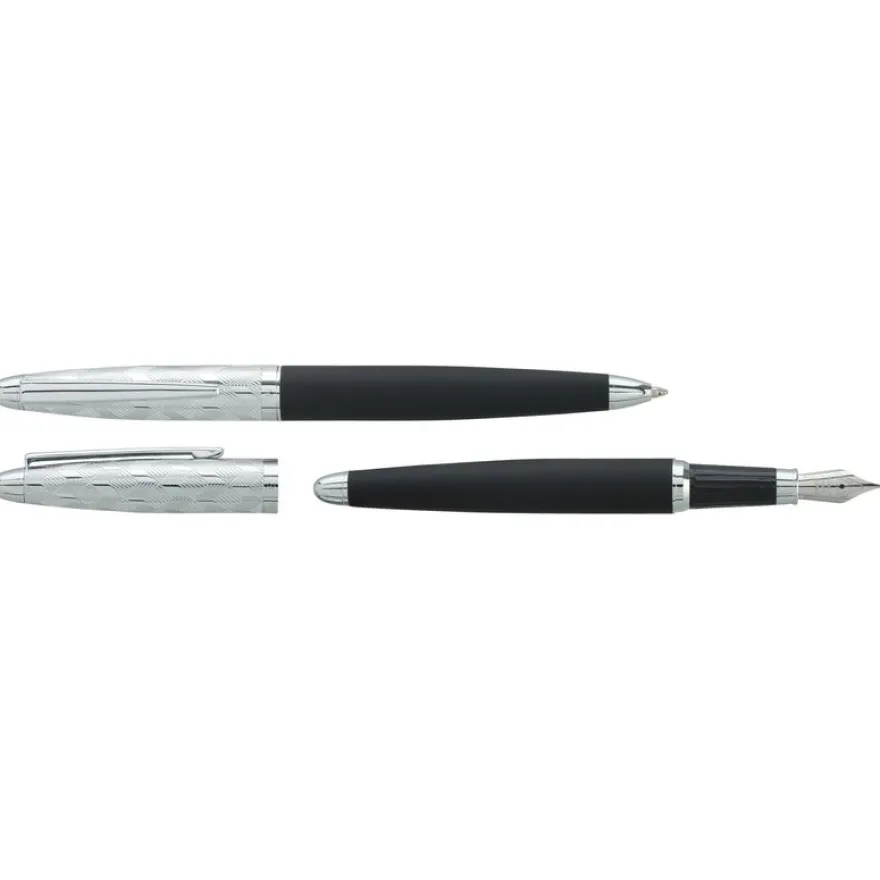 Parure bille + plume HECHTER PARIS "Alliance Quadrillage" coloris noir