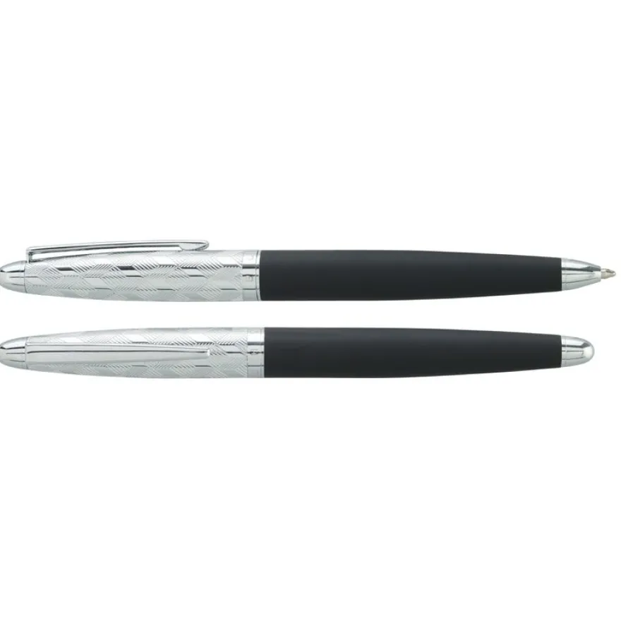 Parure bille + plume HECHTER PARIS "Alliance Quadrillage" coloris noir