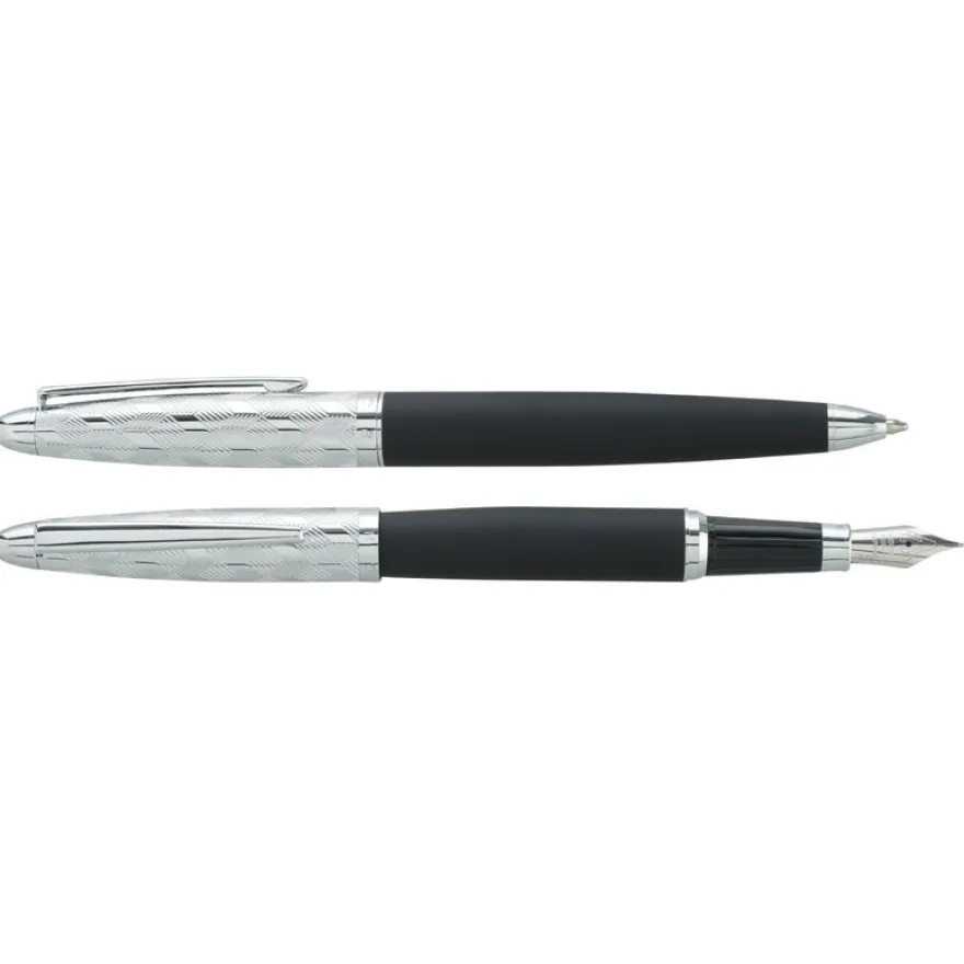 Parure bille + plume HECHTER PARIS "Alliance Quadrillage" coloris noir