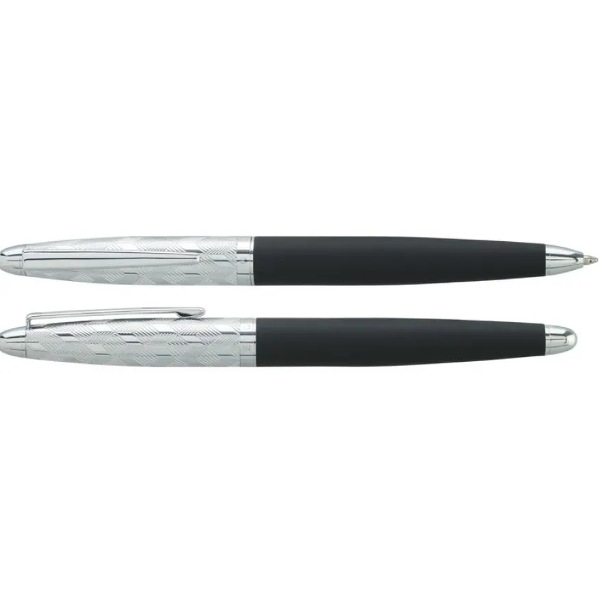 Parure bille + plume HECHTER PARIS "Alliance Quadrillage" coloris noir