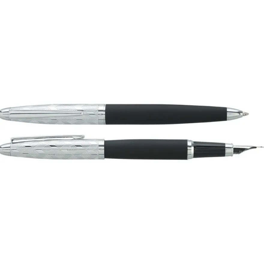 Parure bille + plume HECHTER PARIS "Alliance Quadrillage" coloris noir