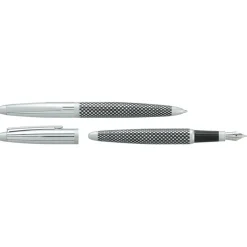 Parure bille + plume HECHTER PARIS "Alliance Quadrillage" coloris silver