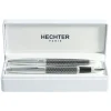 Parure bille + plume HECHTER PARIS "Alliance Quadrillage" coloris silver
