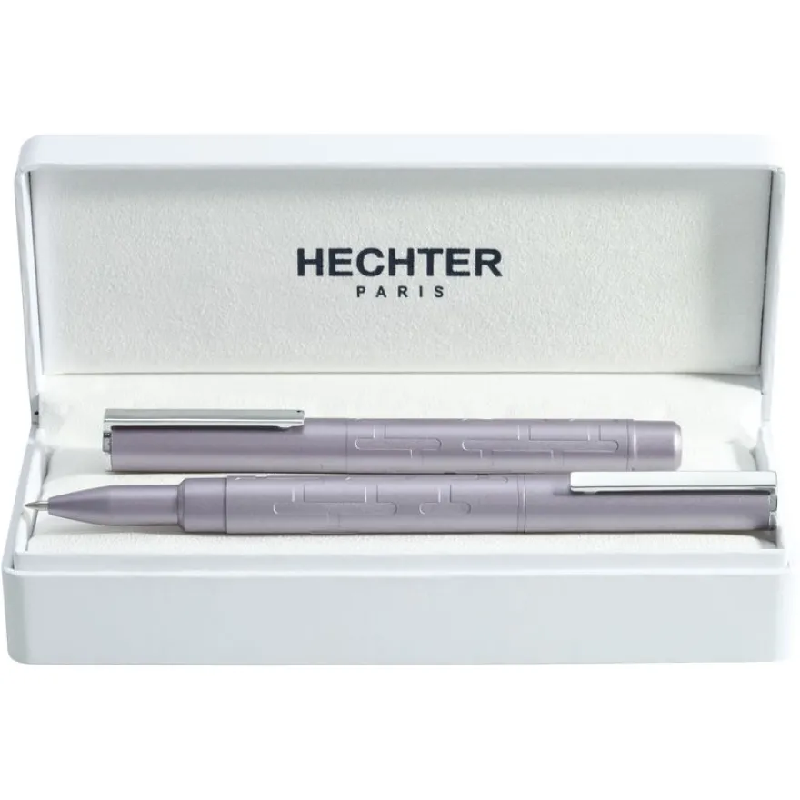Parure plume + roller HECHTER PARIS "Silhouette Milky Way" coloris violet clair métallisé