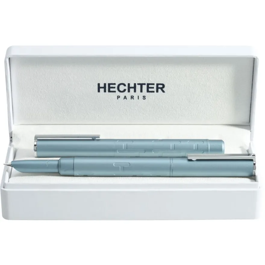 Parure plume + roller HECHTER PARIS "Silhouette Milky Way" coloris bleu clair métallisé