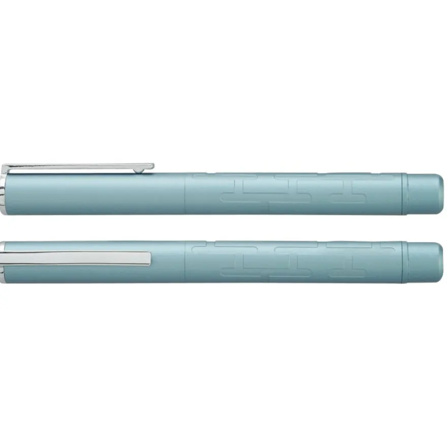 Parure plume + roller HECHTER PARIS "Silhouette Milky Way" coloris bleu clair métallisé