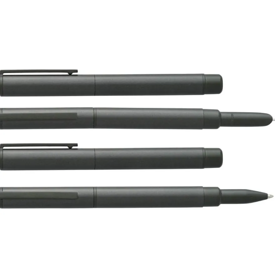 Parure Plume + roller HECHTER PARIS "Silhouette Métallique" coloris gris foncé métallisé