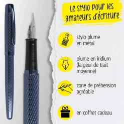 Parure plume/bille Eleganza Diamond Night avec étui cuir