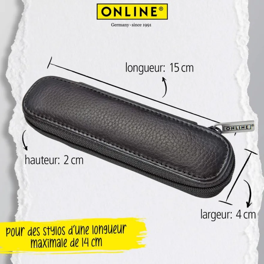 Parure plume/bille Eleganza Classic avec étui cuir