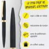 Parure plume/bille Eleganza Classic avec étui cuir