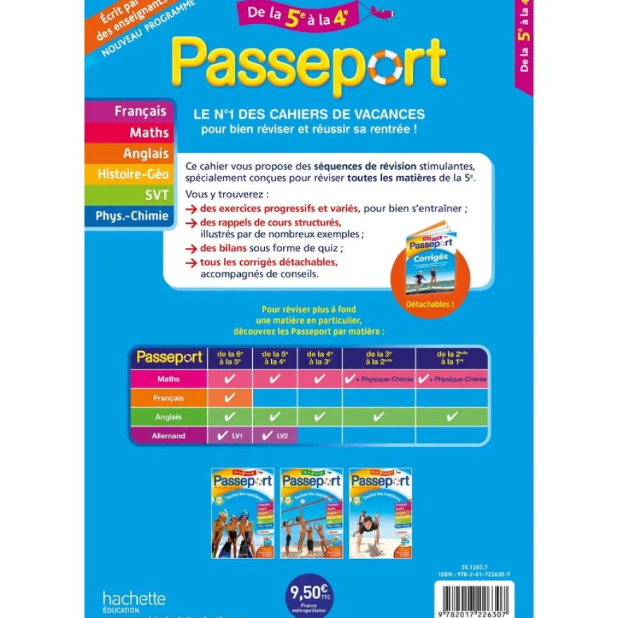 Passeport - Toutes les matières - De la 5e à la 4e - Cahier de vacances