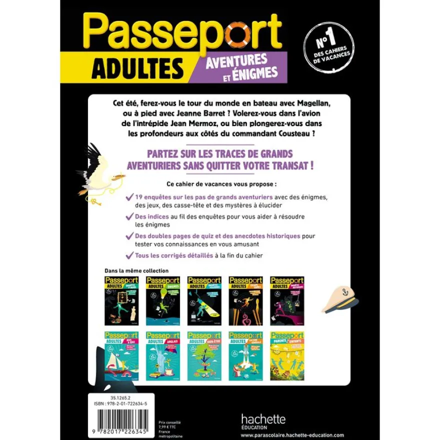 Passeport Adultes - Aventures et énigmes - Cahier de vacances