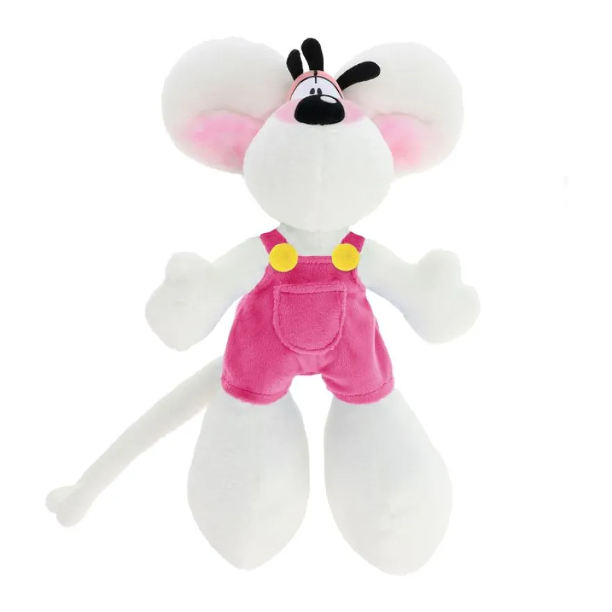 Peluche Diddl en salopette Rose 30cm