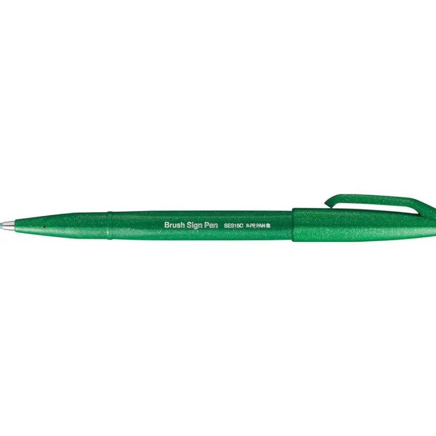 Pentel - Feutre pinceau à pointe souple - vert