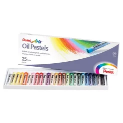 Pentel Arts - 25 pastels à l'huile - couleurs assorties - 8 mm