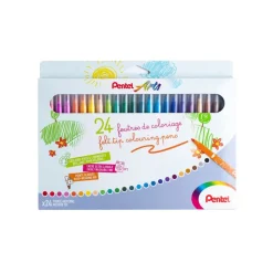 Pentel Arts - Boite de 24 feutres de coloriage - encre ultra-lavable