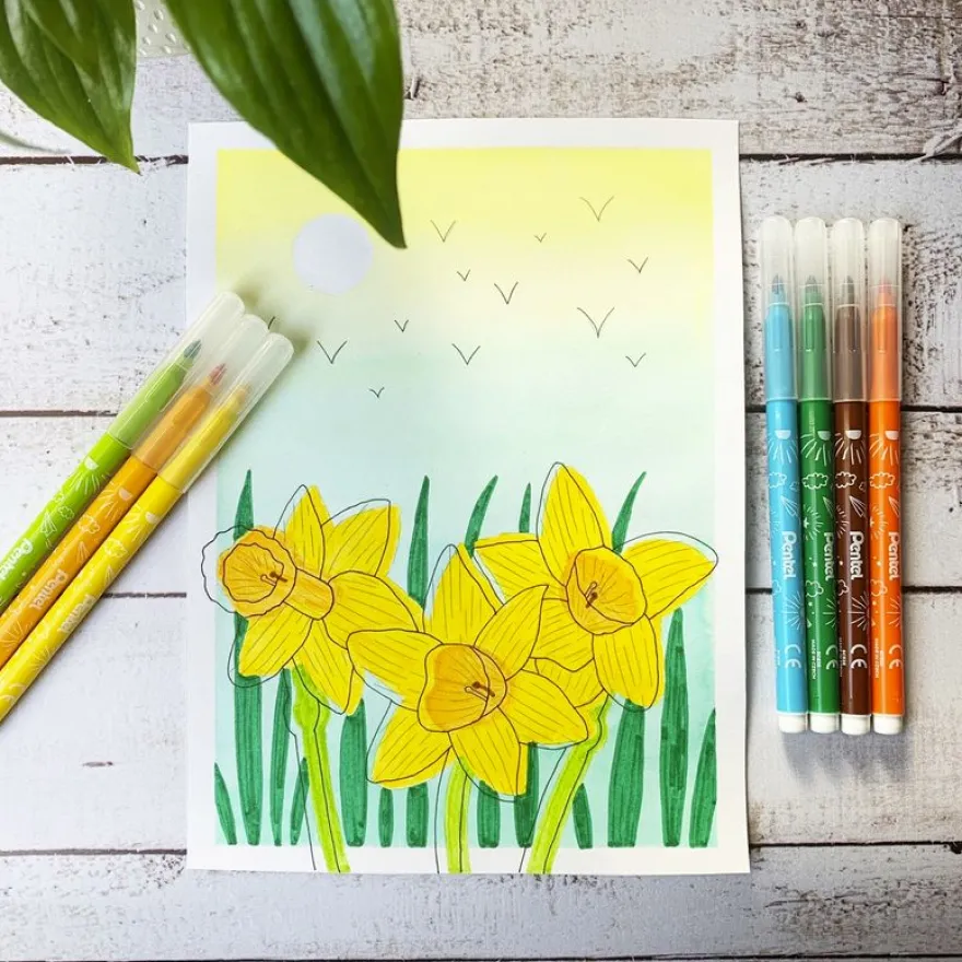Pentel Arts - Boite de 24 feutres de coloriage - encre ultra-lavable
