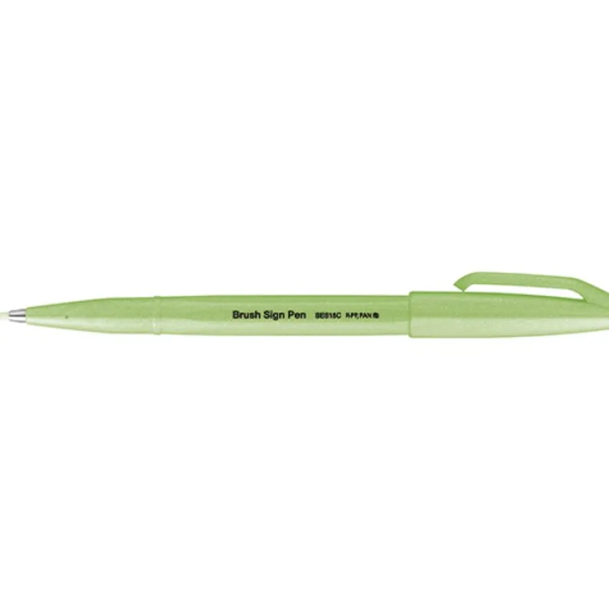 Pentel Arts Brush Sign Pen - Feutre - vert fluo