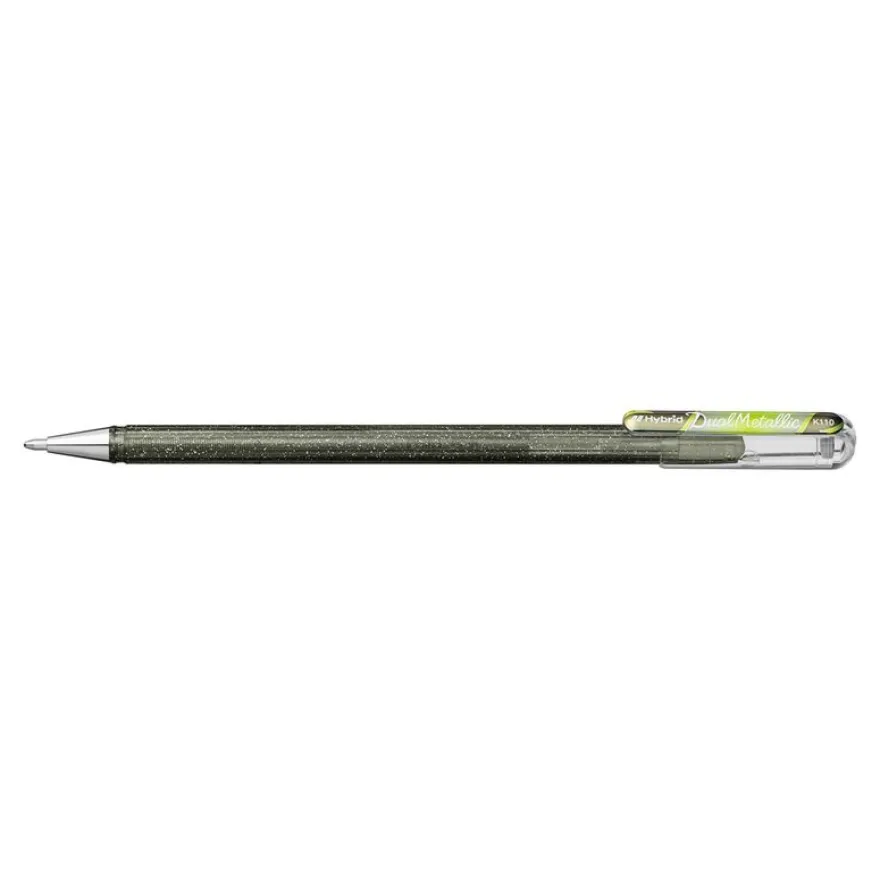 Pentel Hybrid Dual Metallic - Roller 2 effets de couleur - argent/cuivre vert