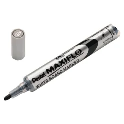 Pentel MAXIFLO - Pack de 12 marqueurs effaçables - pointe ogive - noir