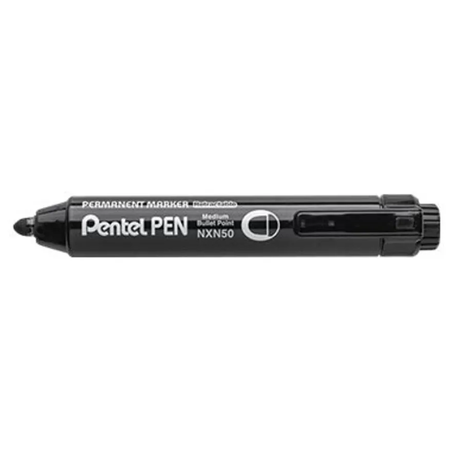 Pentel PEN N50 - Marqueur permanent rétractable - pointe ogive - noir