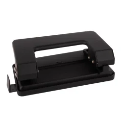 Perforatrice noire en métal, 2 trous, jusqu'à 12 feuilles, solide et facile à utiliser