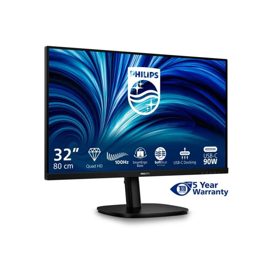 Philips 32B2U3601 - Écran LED 32" - 2560 x 1440 QHD - HDMI, DisplayPort, USB-C - haut-parleurs