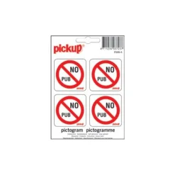 Pickup - Pictogramme - No pub - 4 autocollants 100 x 100 mm
