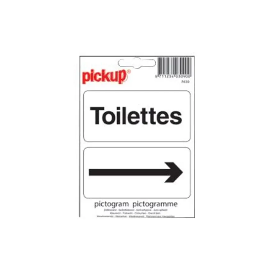 Pickup - Pictogramme - Toilettes + flèche - 100 x 100 mm