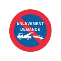 Pickup - Pictogramme rond - Pas de parking-Enlèvement demandé - 180 mm